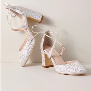 Bella Belle Sadie Gold and White Wedding Heels